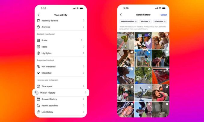 Instagram Reels history